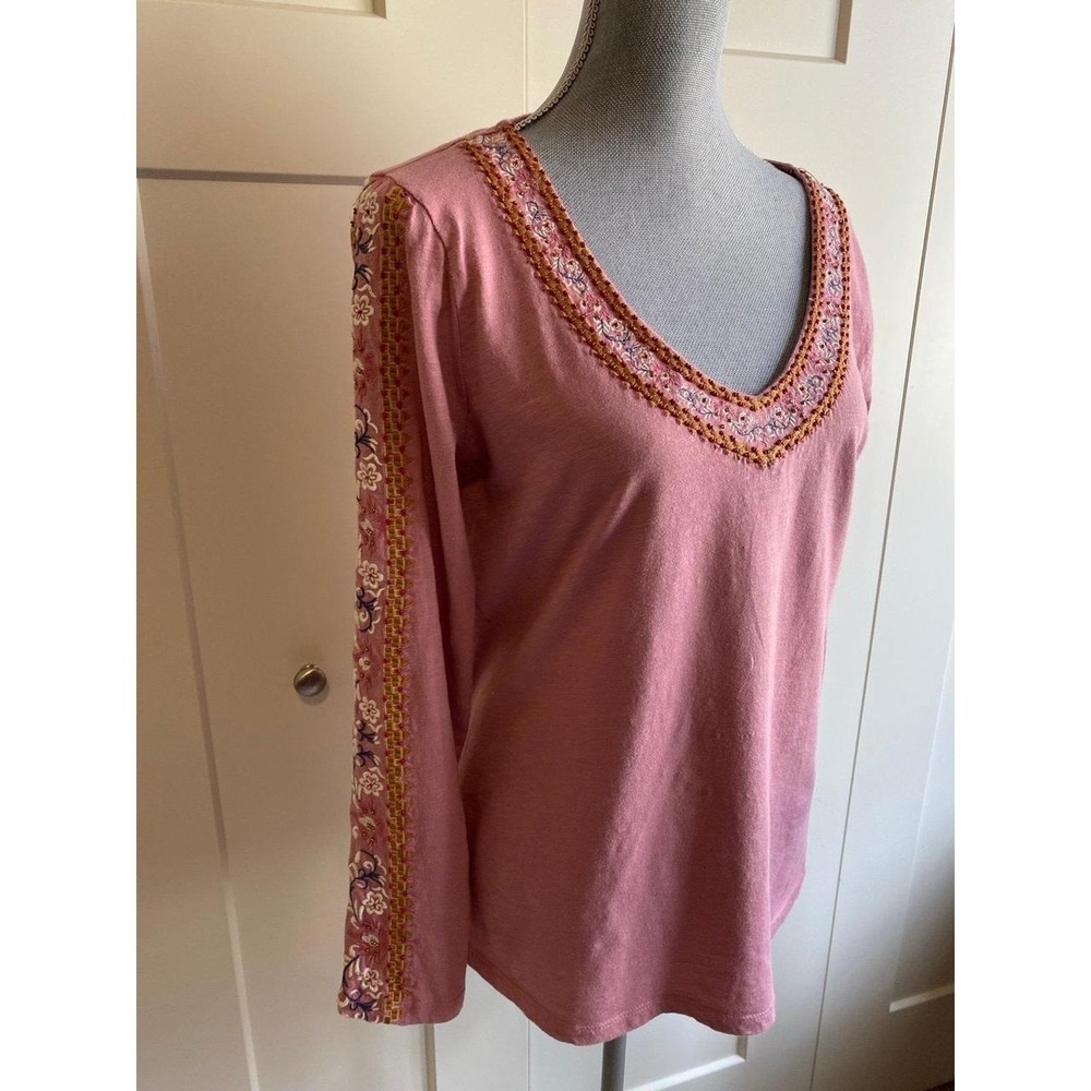 Sundance Shirt Adara Desert Better Tee Embroidered Beaded Medium Maeve sku45